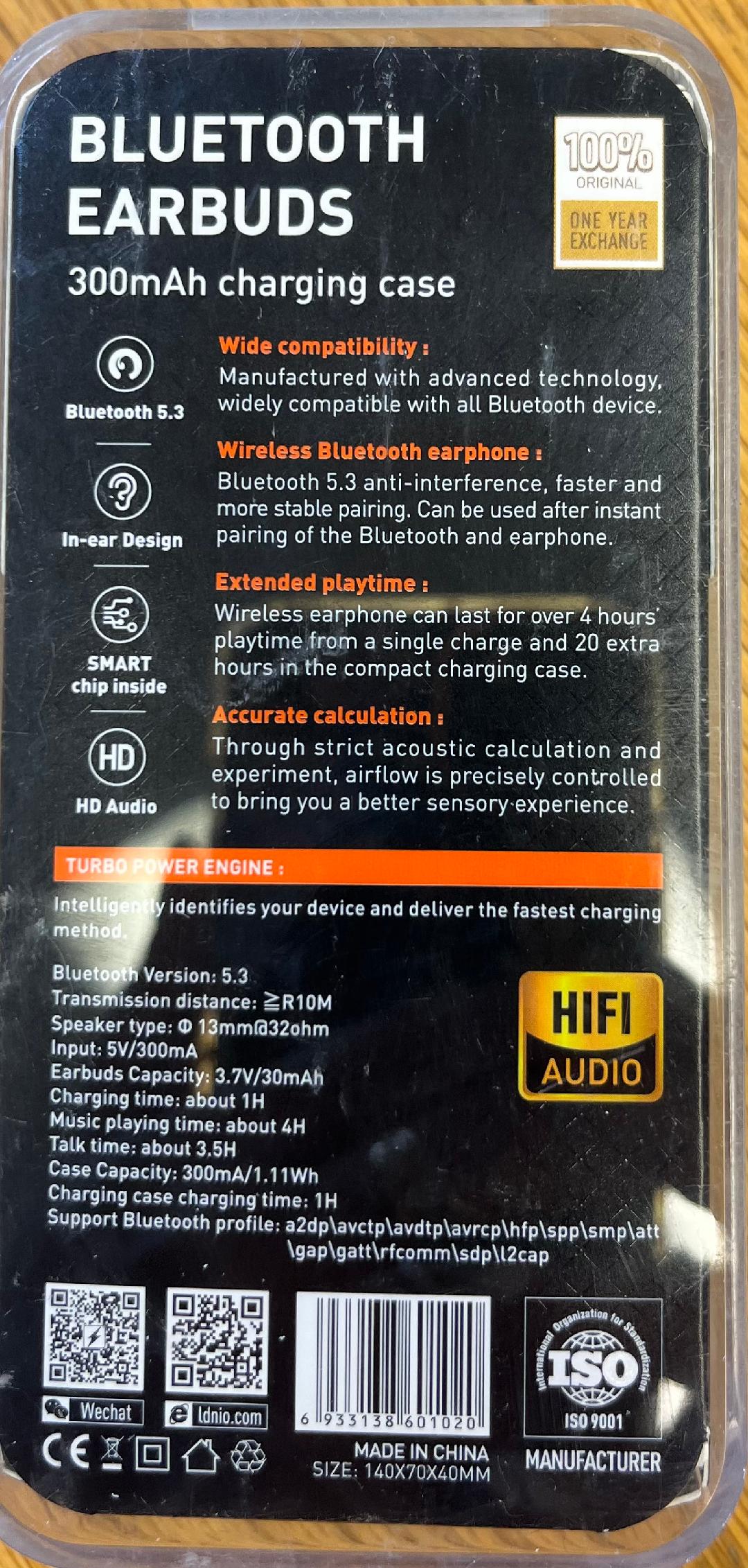 LDNIO T02 EAR BUDS BLUETOOTH EARBUDS 300MAH CHARGING CASE