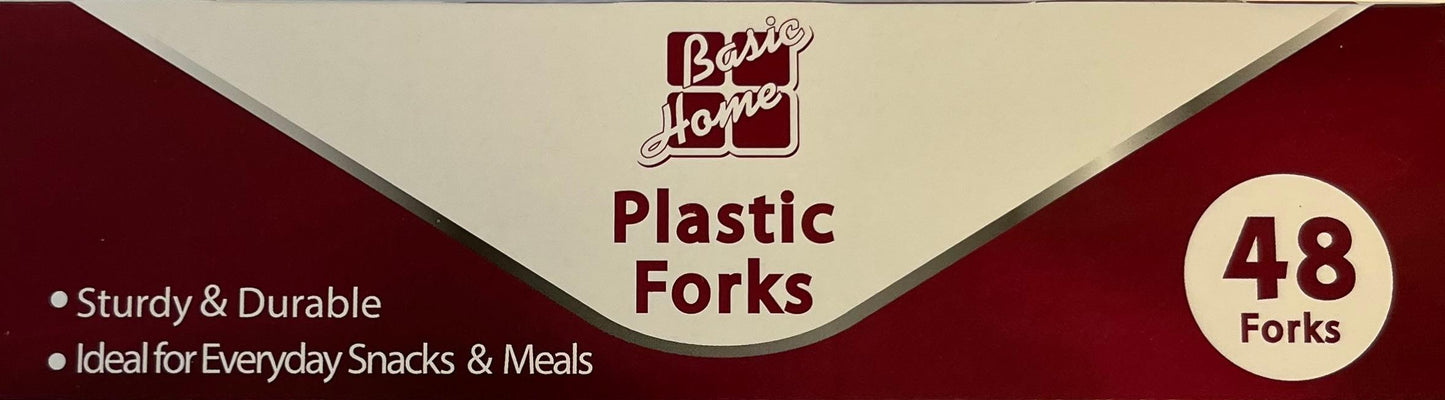 Basic Home Plastic Forks Sturdy and Durable 48 Forks