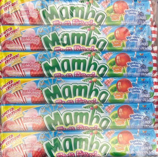 Mamba Storck Fun Park Limited Edition Fruit Chews 24-2 80oz bars net weight 67.20 oz