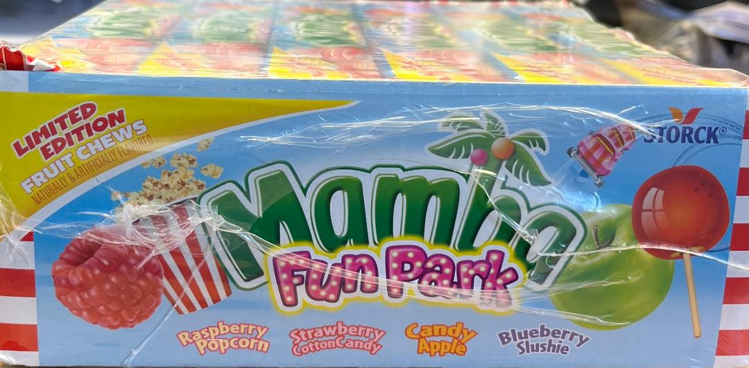 Mamba Storck Fun Park Limited Edition Fruit Chews 24-2 80oz bars net weight 67.20 oz