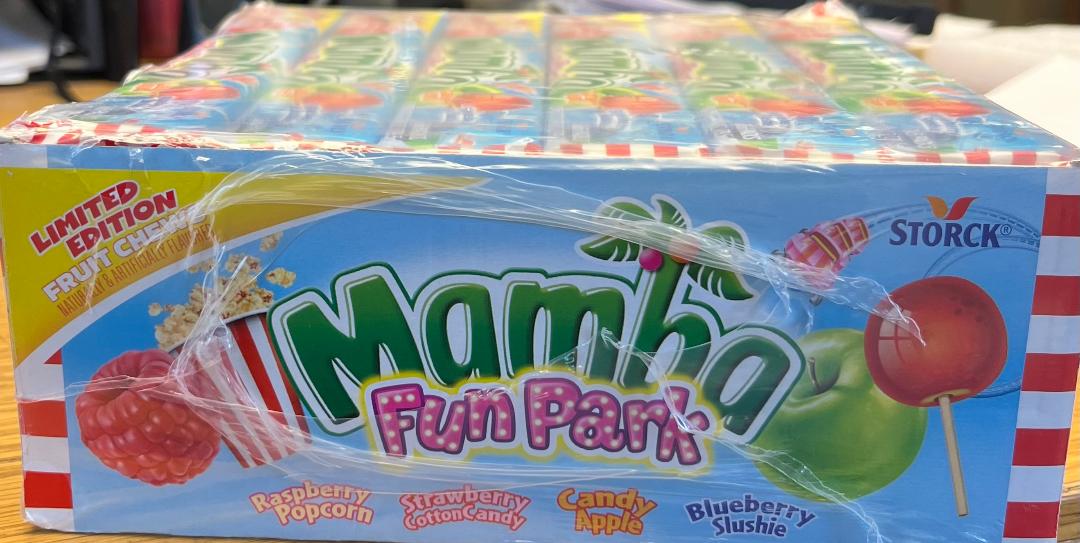 Mamba Storck Fun Park Limited Edition Fruit Chews 24-2 80oz bars net weight 67.20 oz