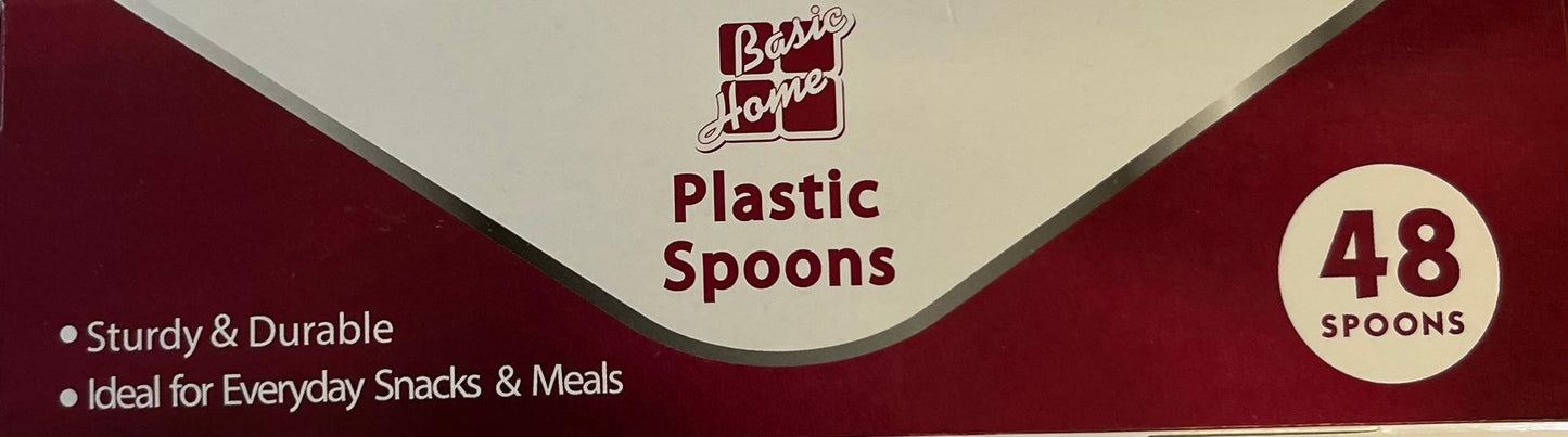 Basic Home Plastic Spoons Sturdy and Durable 48 Spoons