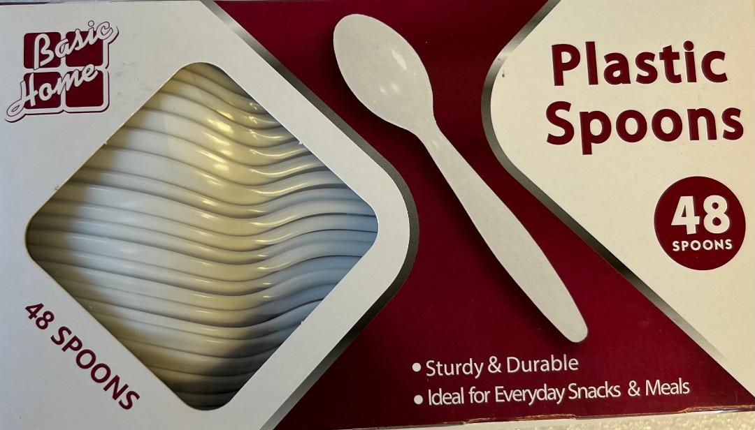 Basic Home Plastic Spoons Sturdy and Durable 48 Spoons