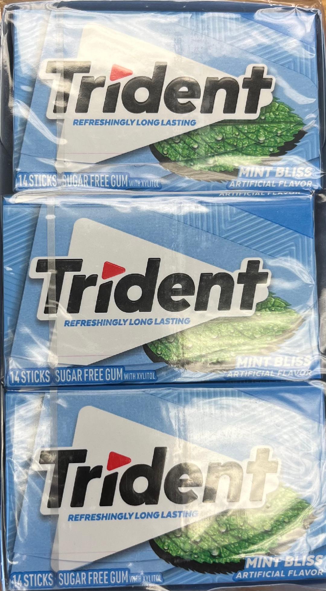 Trident Mint Bliss Flavor 14 sticks Pack 12 packs