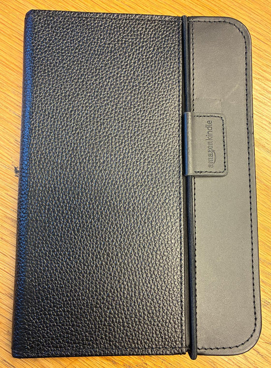 Amazon Black Leather Lighted CASE cover for Kindle keyboard model X0003C8YLX