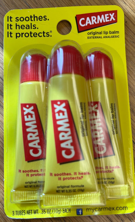 CARMEX ORIGINAL LIP BLAM 3 TUBES 035 OZ EACH 2 PACKS TOTAL 6 TUBES