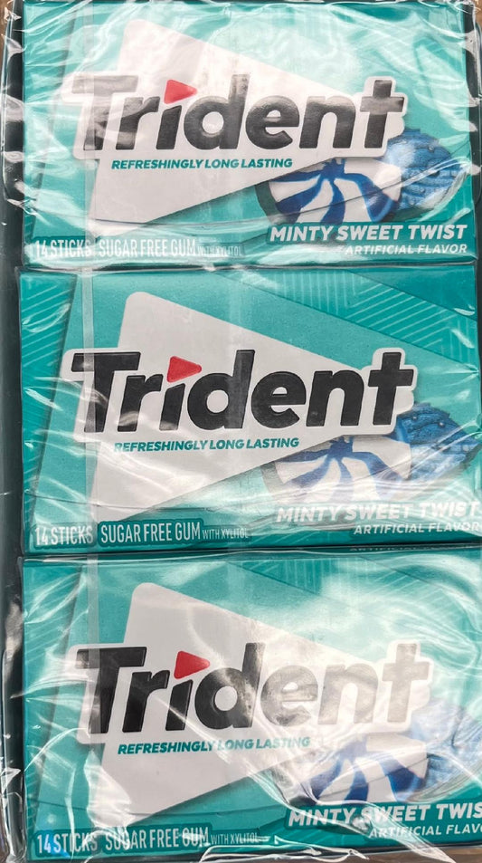 Trident Minty Sweet Twist Flavor  12-14 sticks Pack 12 cases