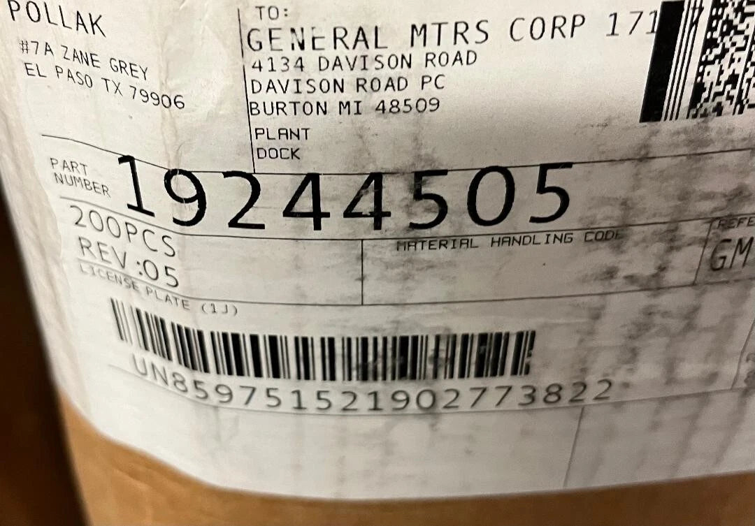 GM #19244505 Engine Oil Pressure Sensor Sending Unit Qty 2