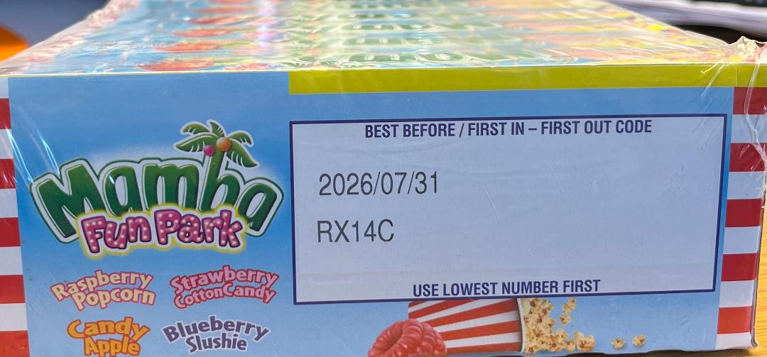 Mamba Storck Fun Park Limited Edition Fruit Chews 24-2 80oz bars net weight 67.20 oz