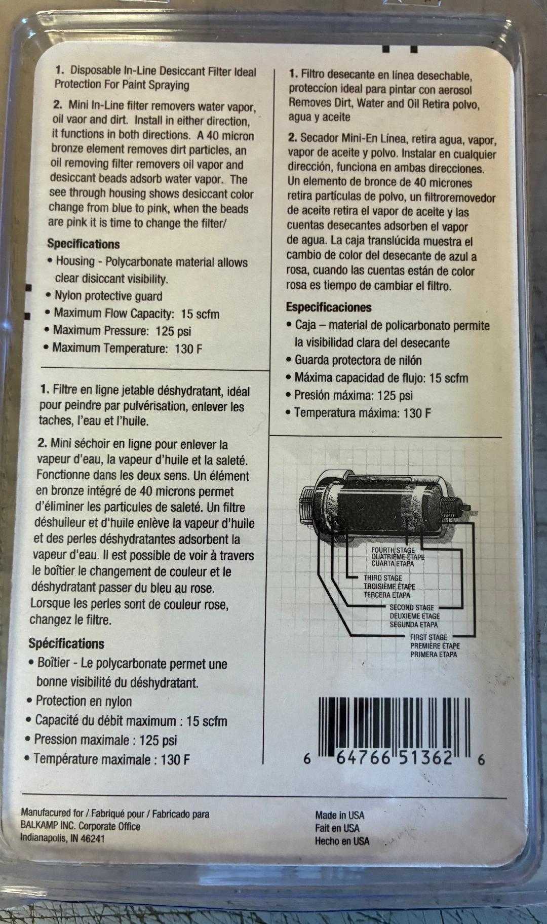 Napa In-Line Disposable Filter/Dryer 90-729-2 Tire Hardware