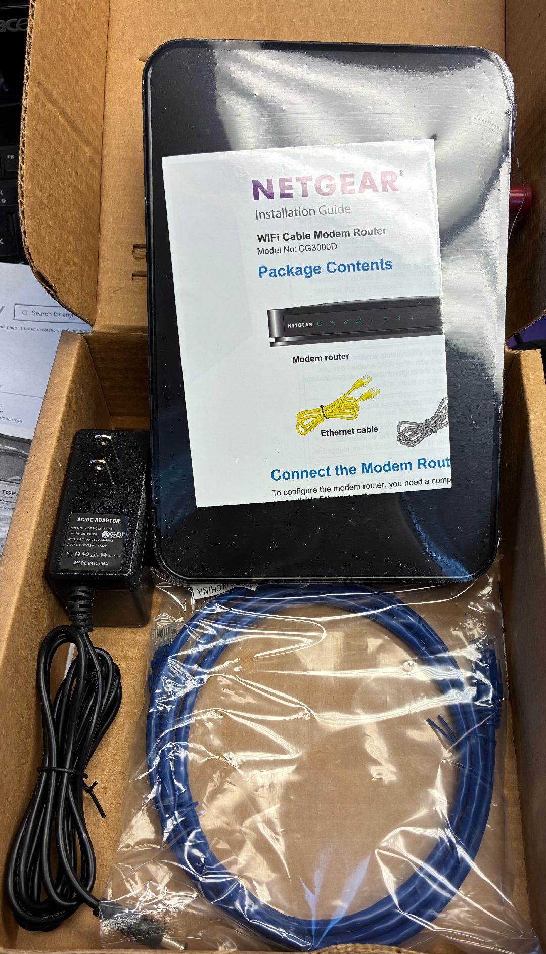 Netgear DOCSIS 3.0 Cable Modem Router for Charter CG3000D
