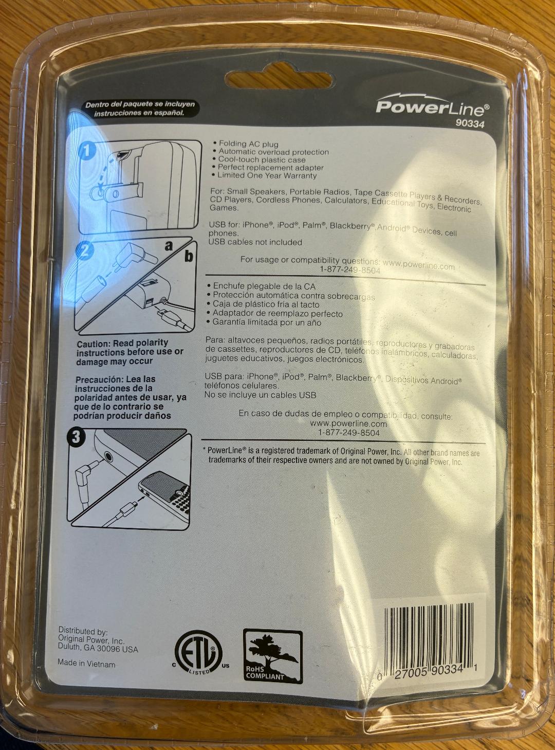 Powerline Universal AC Adapter with USB Power #90334